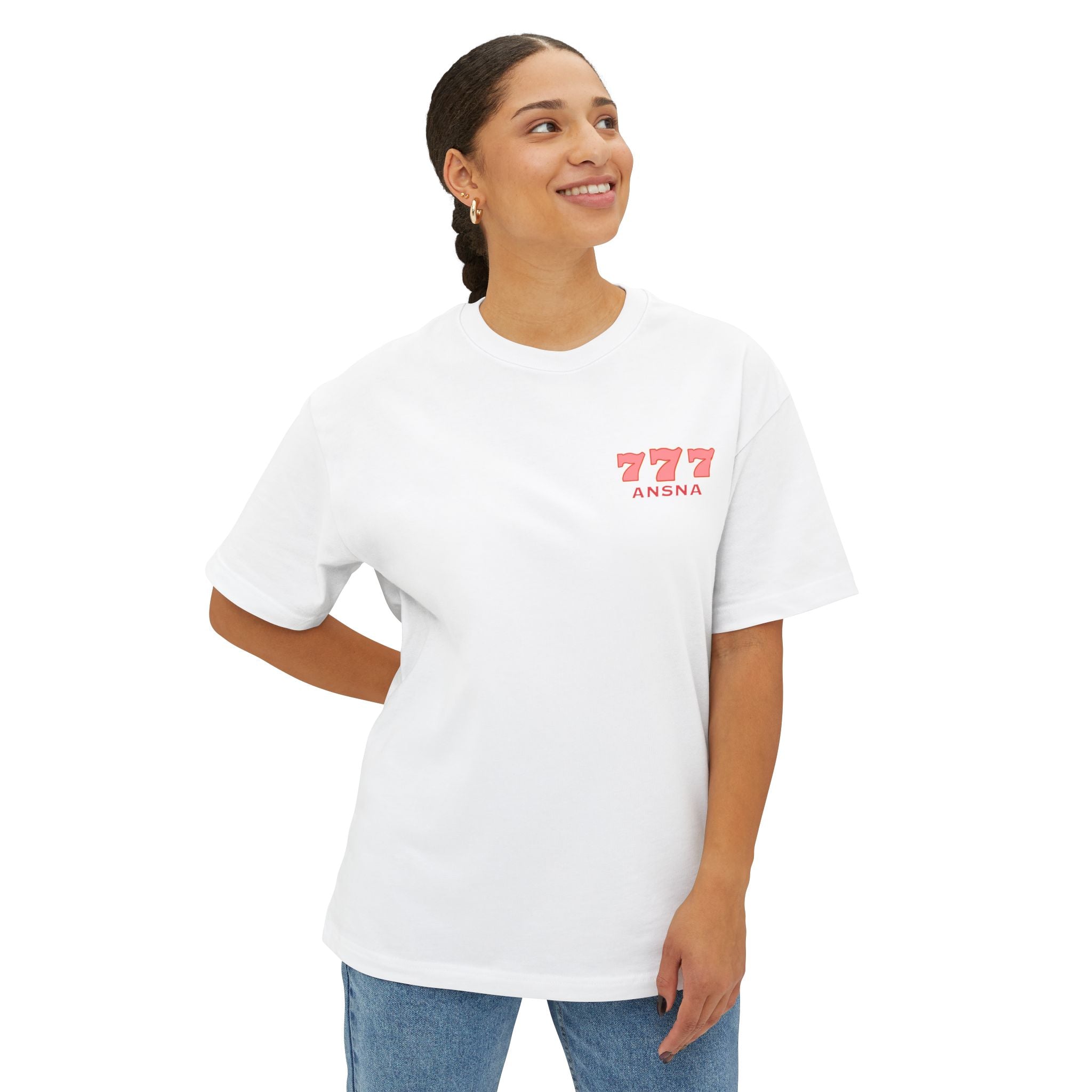 May Ansna Grant You Luck in Life 777 Graphic Oversized Boxy T-Shirt