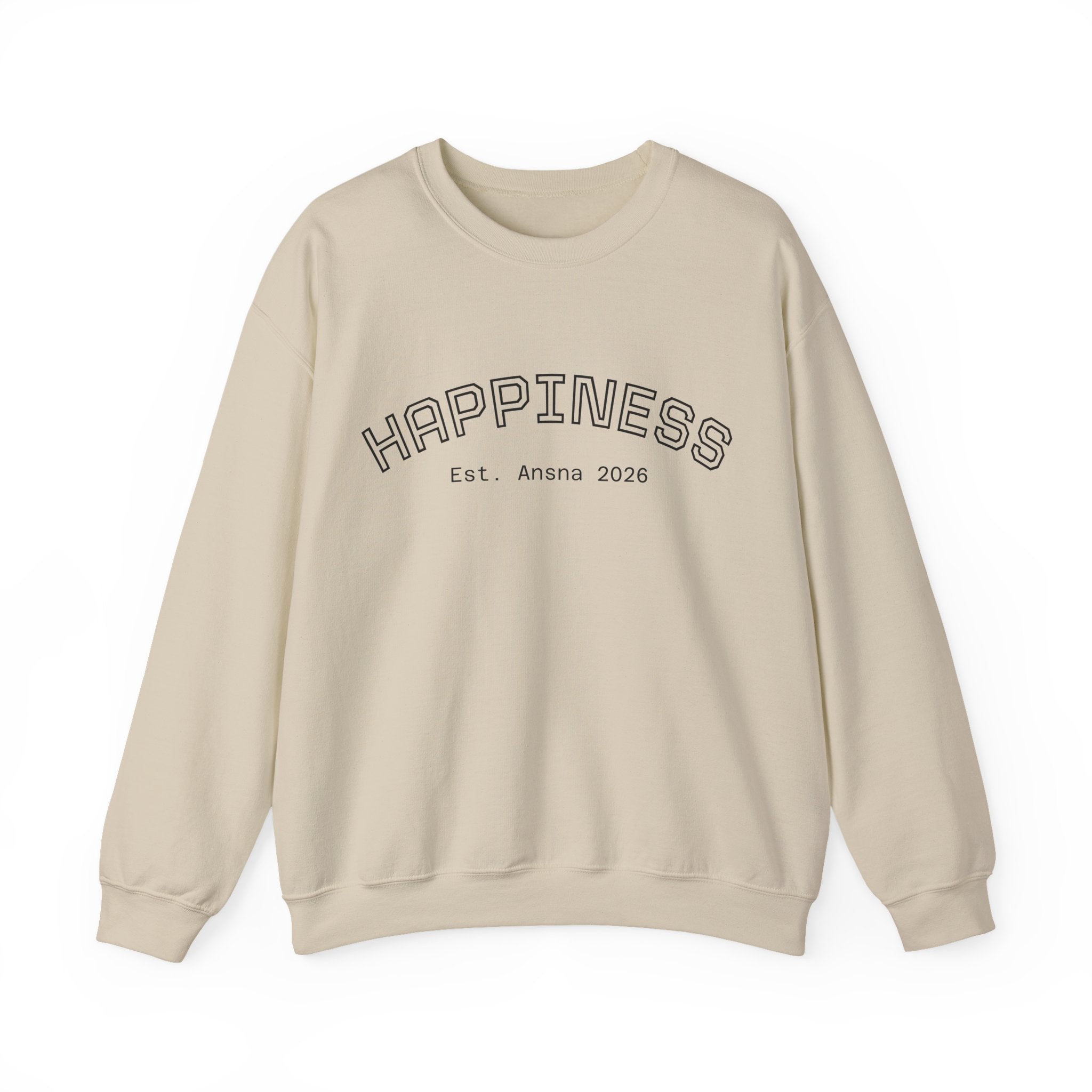 Happiness Crewneck Sweatshirt — Retro Smiley Graphic "HAPPY?"