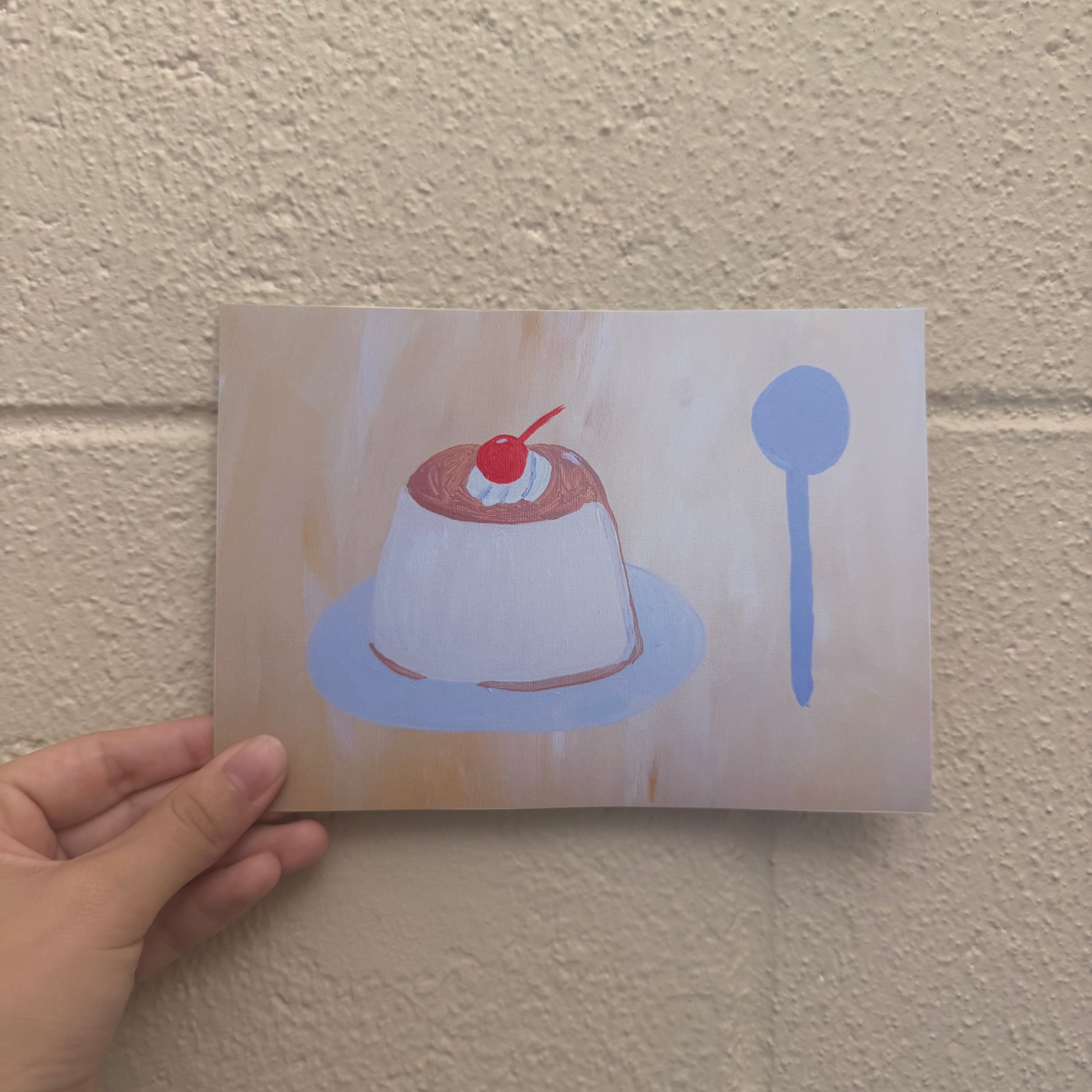 🍡 5 x 7” Purin Print – Japanese Snacks Still Life | Kawaii Food Wall Decor