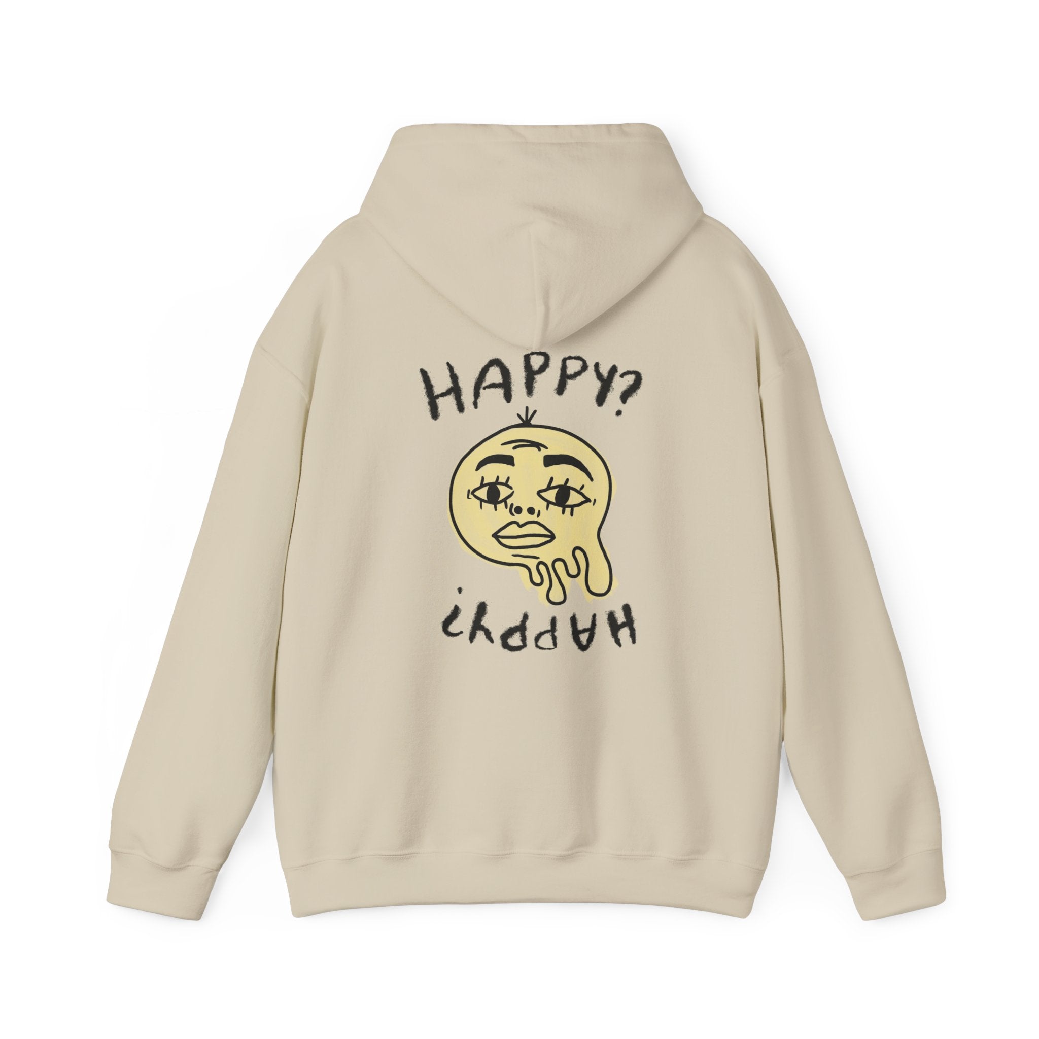Happiness Hoodie — Retro Smiley Graphic "HAPPY?"