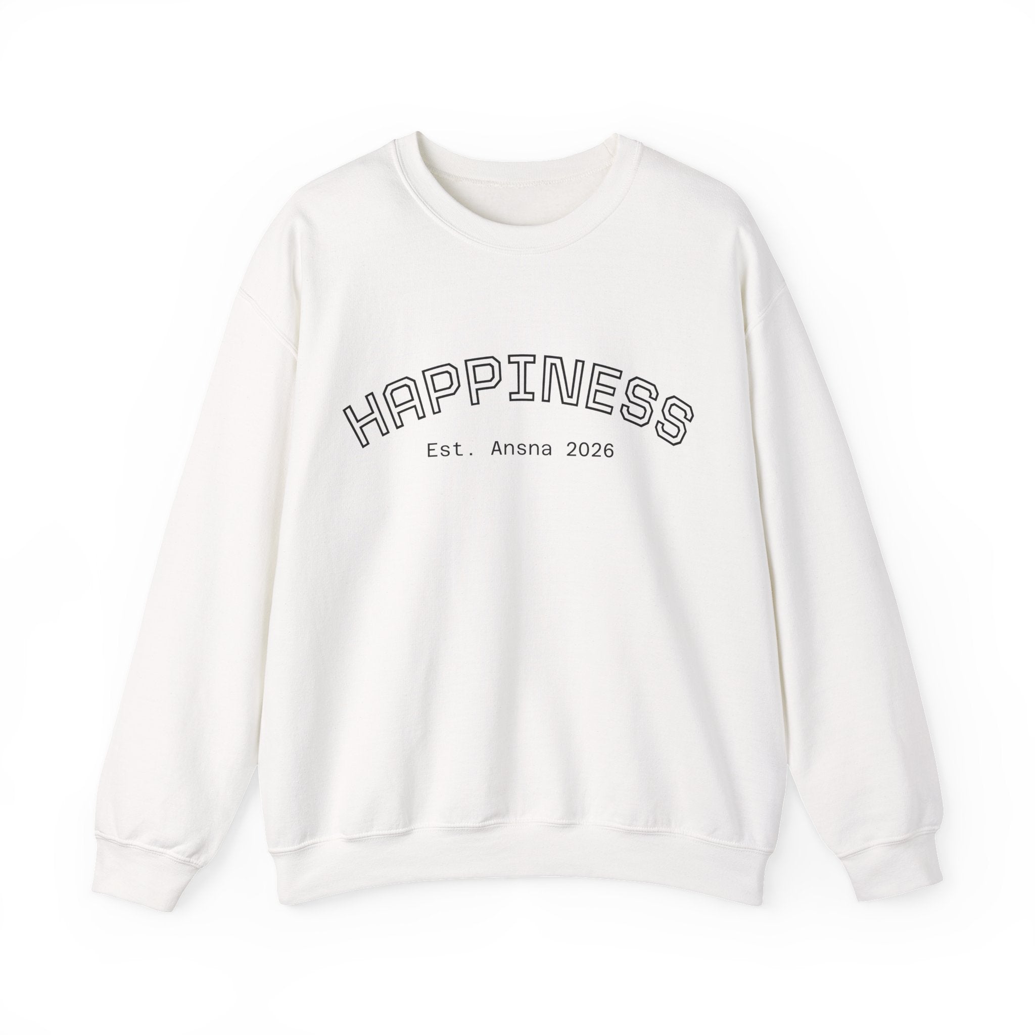 Happiness Crewneck Sweatshirt — Retro Smiley Graphic "HAPPY?"