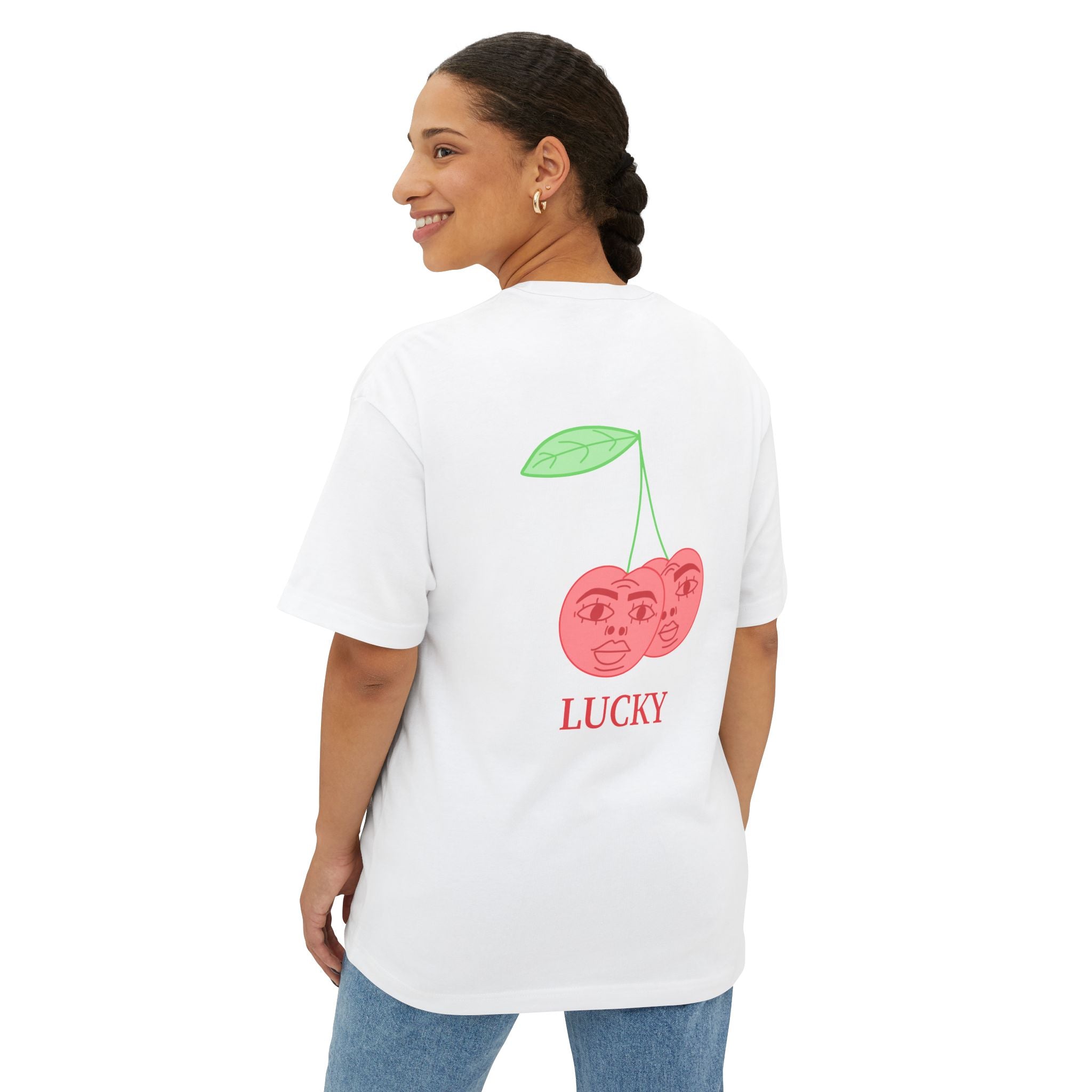 May Ansna Grant You Luck in Life 777 Graphic Oversized Boxy T-Shirt