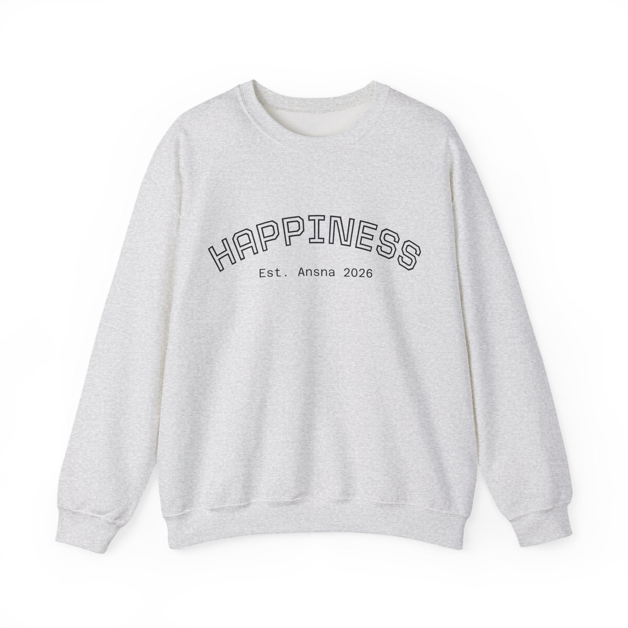 Happiness Crewneck Sweatshirt — Retro Smiley Graphic "HAPPY?"