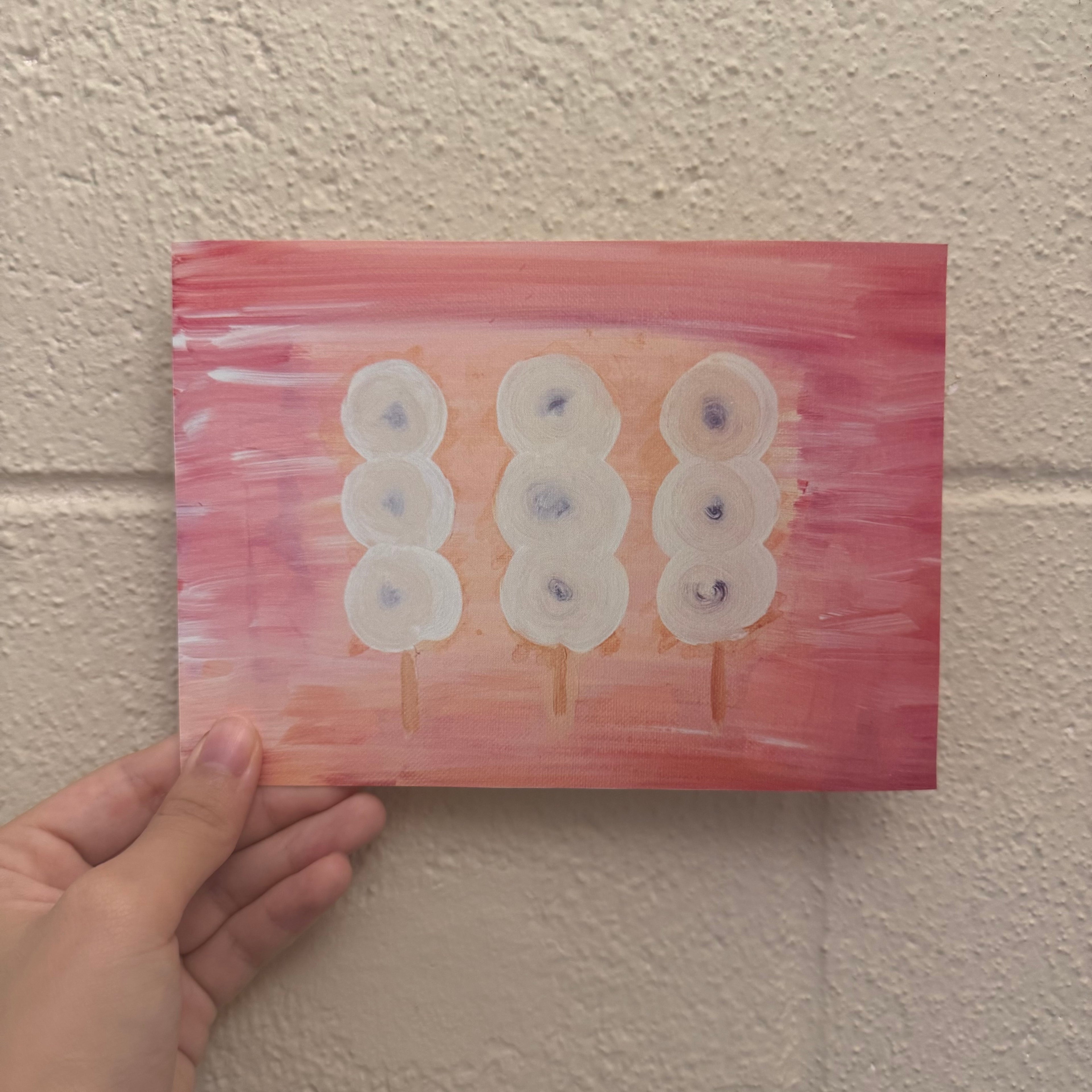 🍡 5 x 7” Mitarashi Dango Trio Print – Japanese Snacks Still Life | Kawaii Food Wall Decor