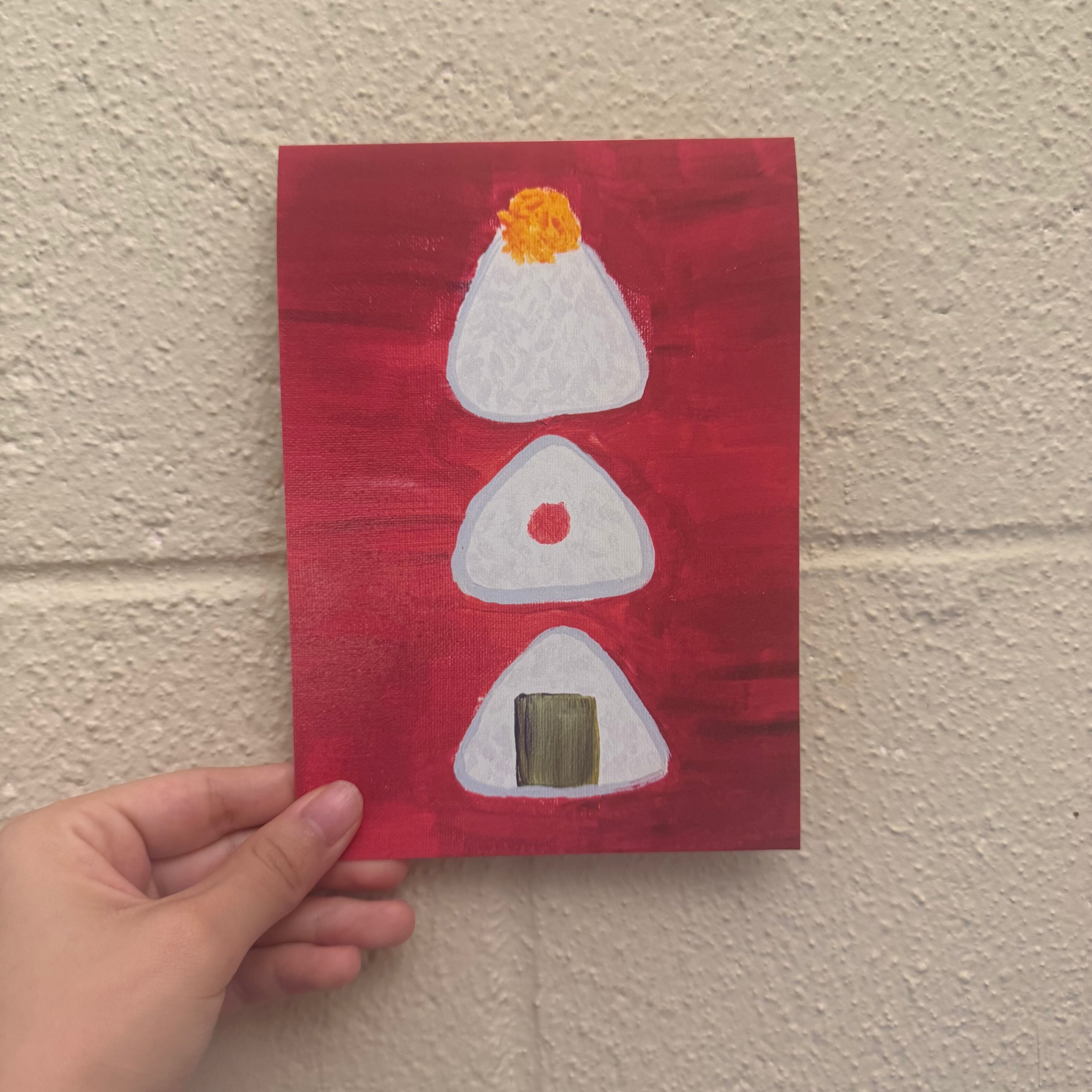 🍡 5 x 7” Onigiri Print – Japanese Snacks Still Life | Kawaii Food Wall Decor