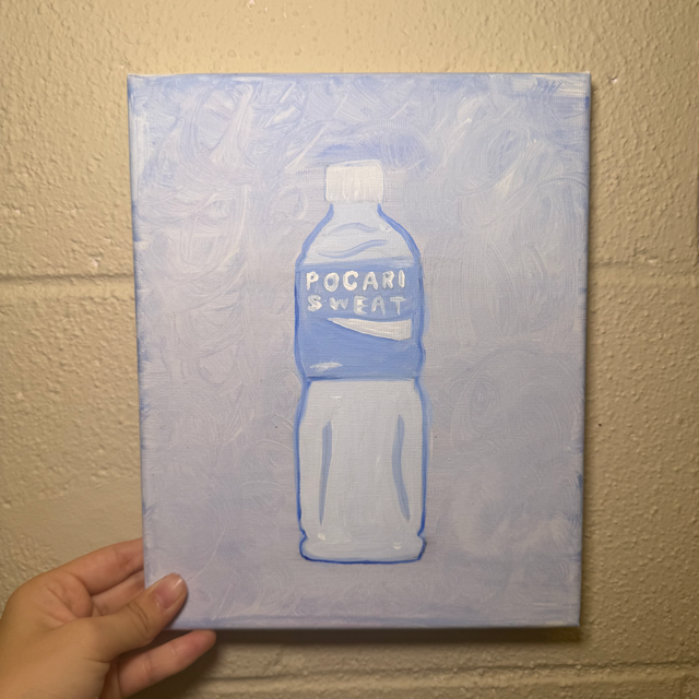 🍡 8x10” Acrylic Painting – Pocari Sweat | Original Hand-Painted Art | Kawaii Food Wall Decor