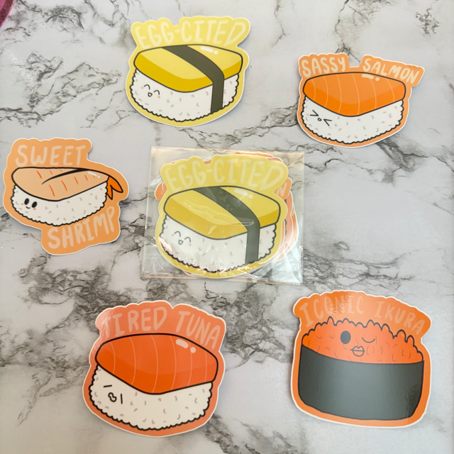 🍣 Cute Sticker Stickers – Aesthetic GLOSSY Vinyl Stickers for Laptops, Water Bottles &amp; Journals&nbsp;