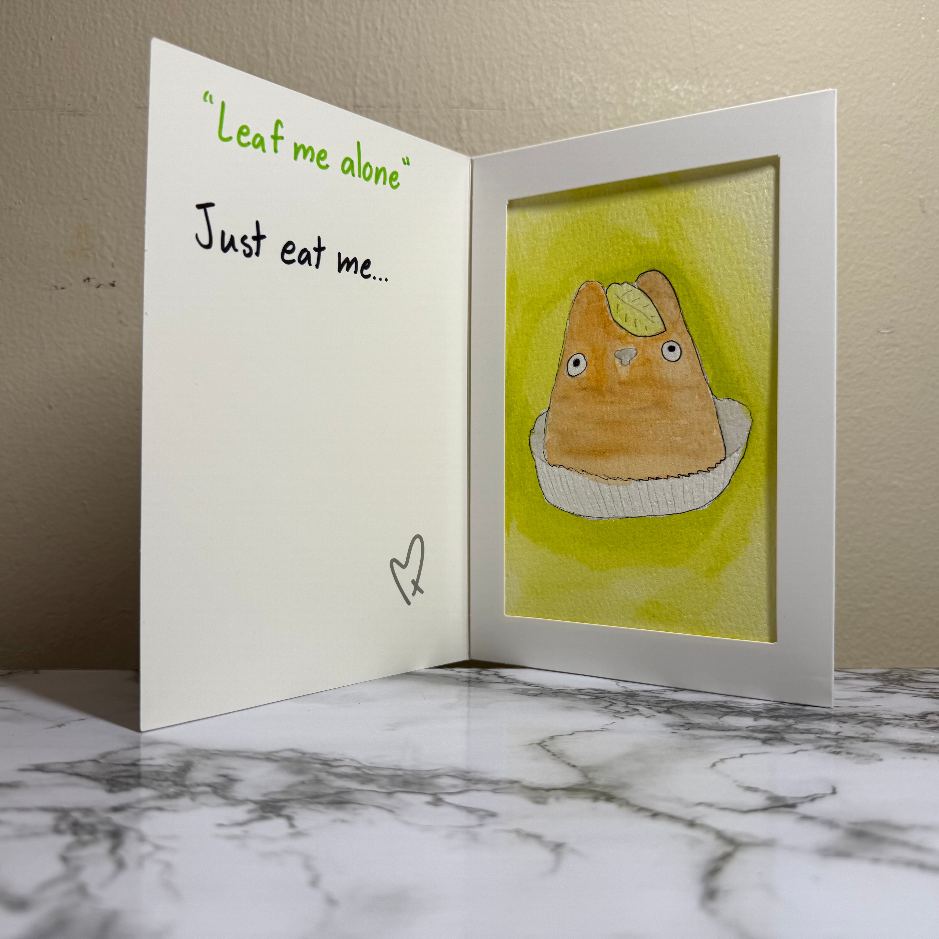 "Leaf Me Alone" Original Watercolor Painting