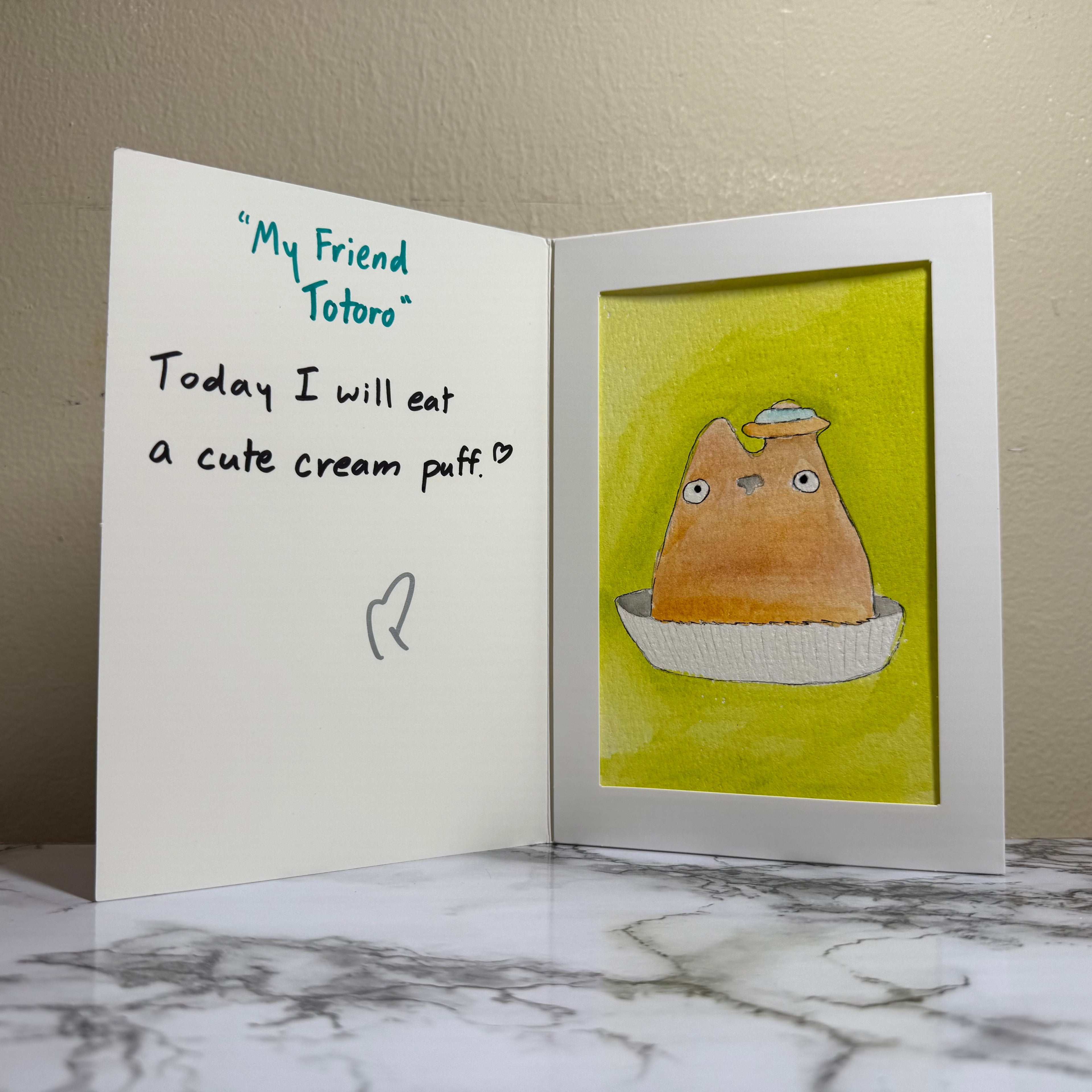 "My friend Totoro" Original Watercolor Painting