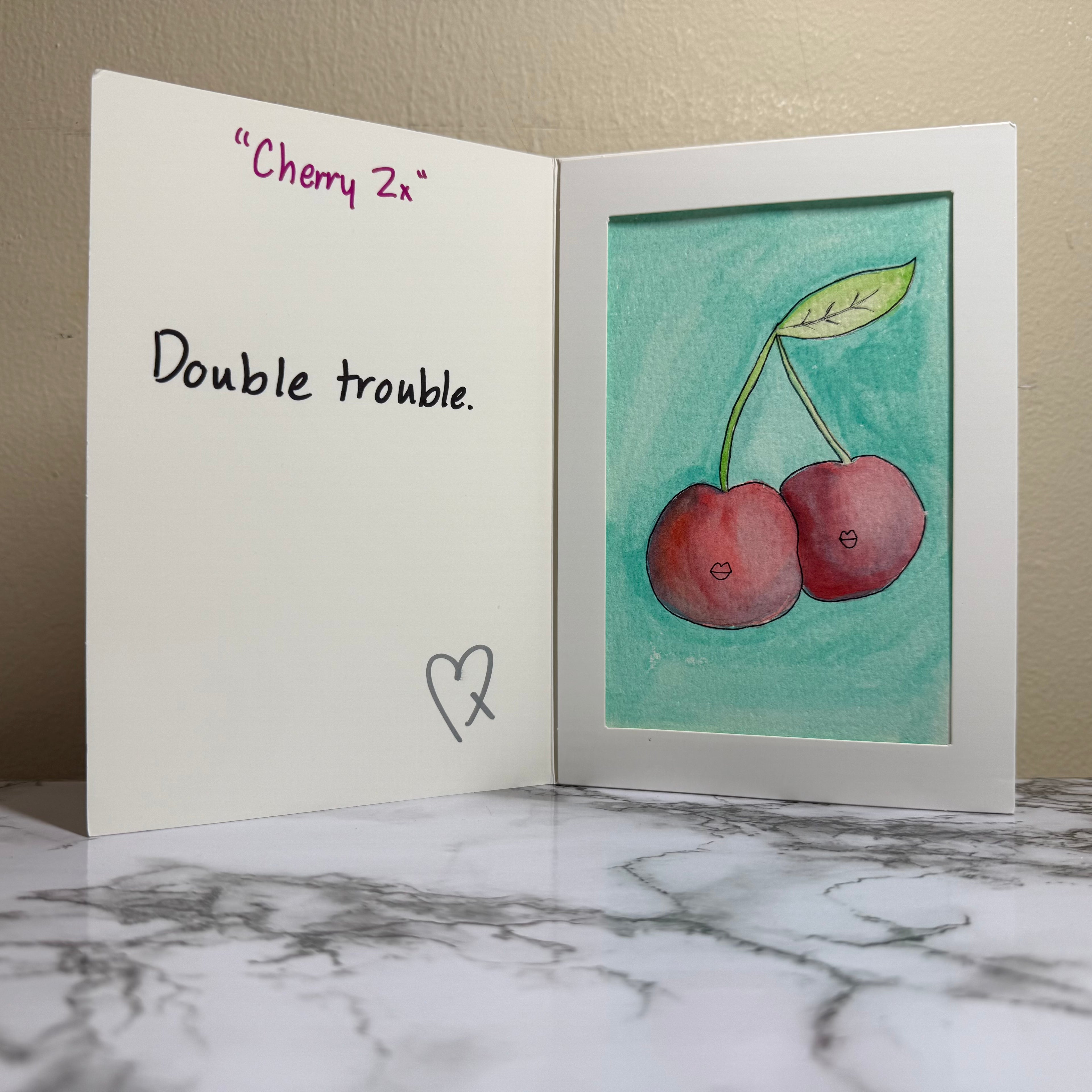 "Cherry 2x" Original Watercolor Painting