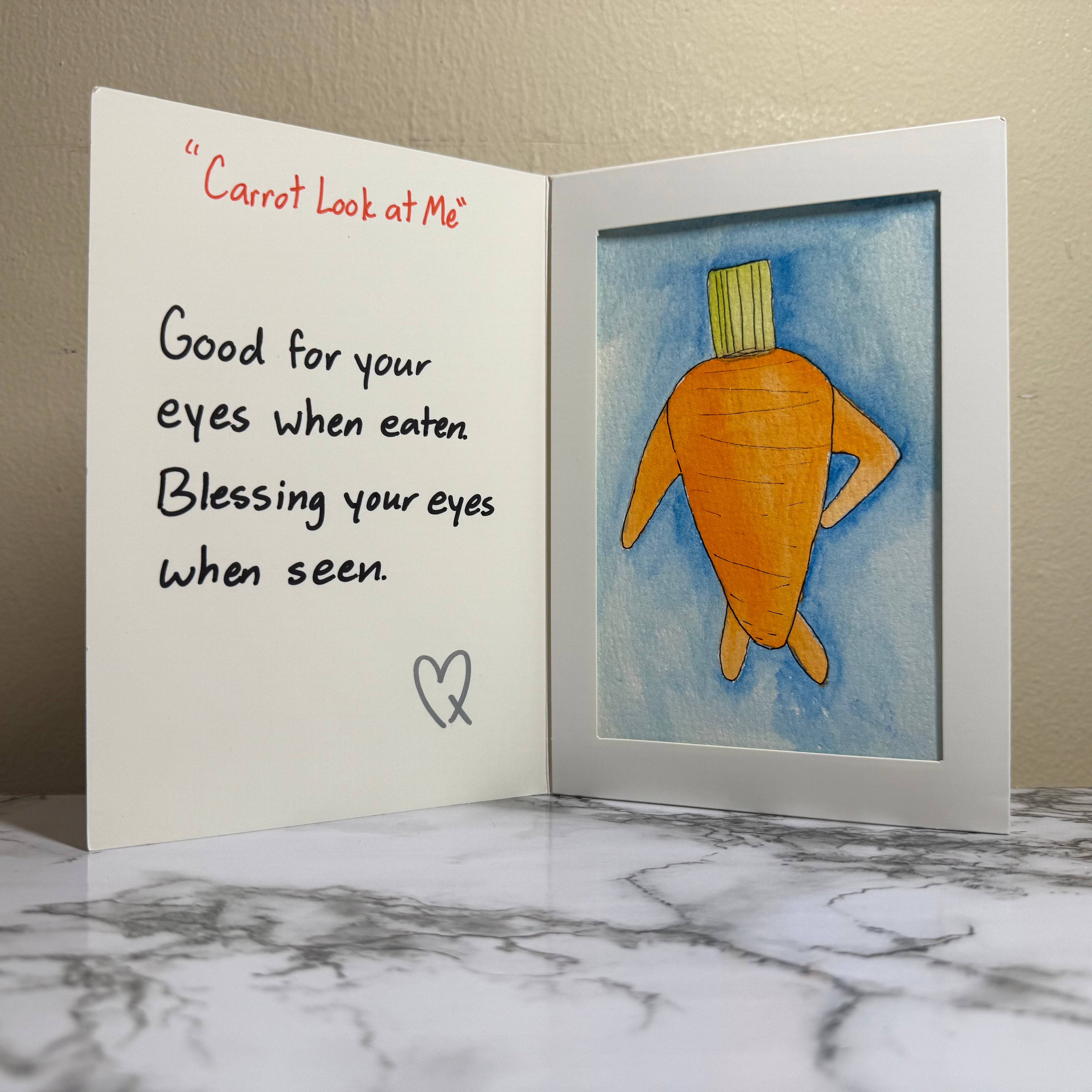 "Carrot Look at Me" Original Watercolor Painting