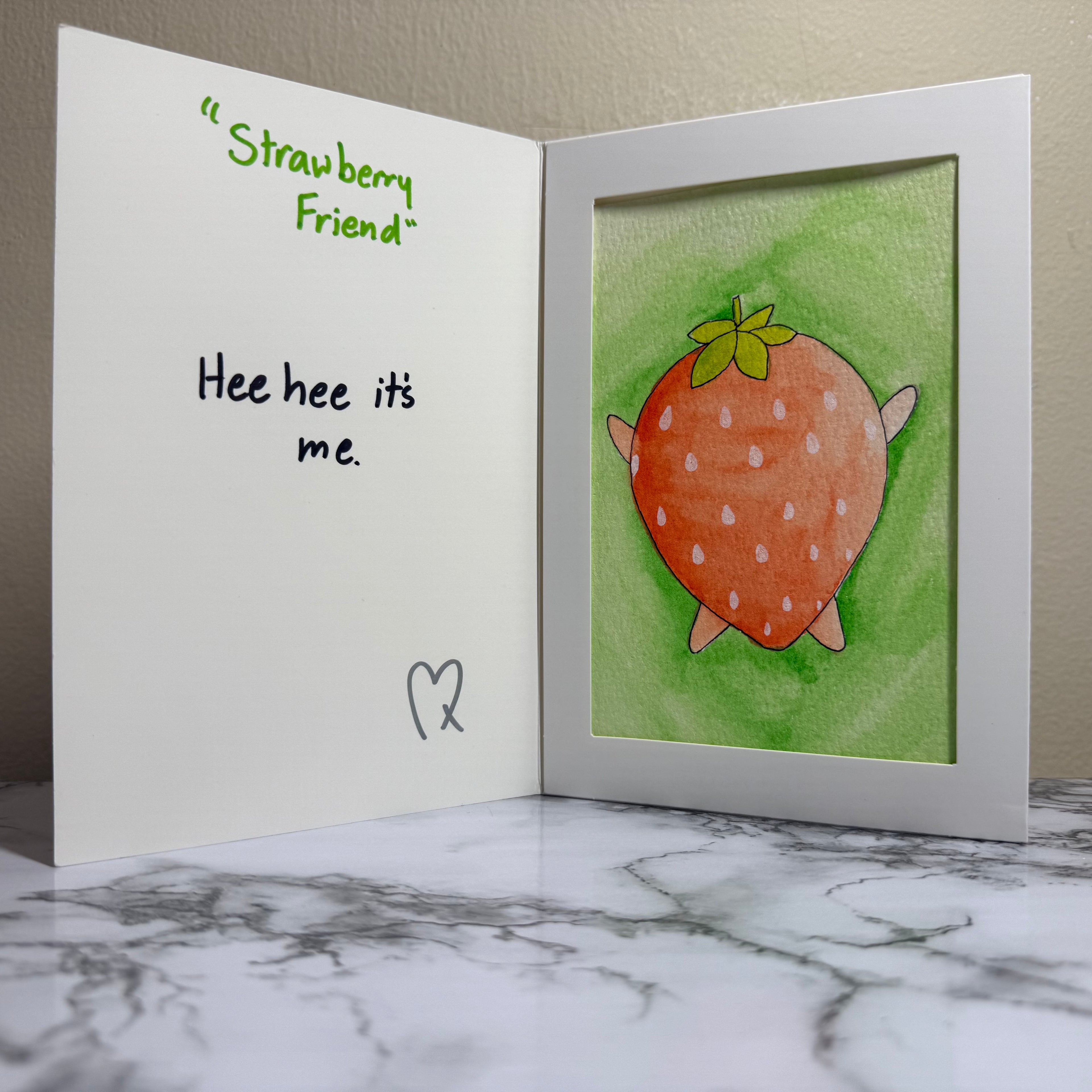 "Strawberry Friend" Original Watercolor Painting