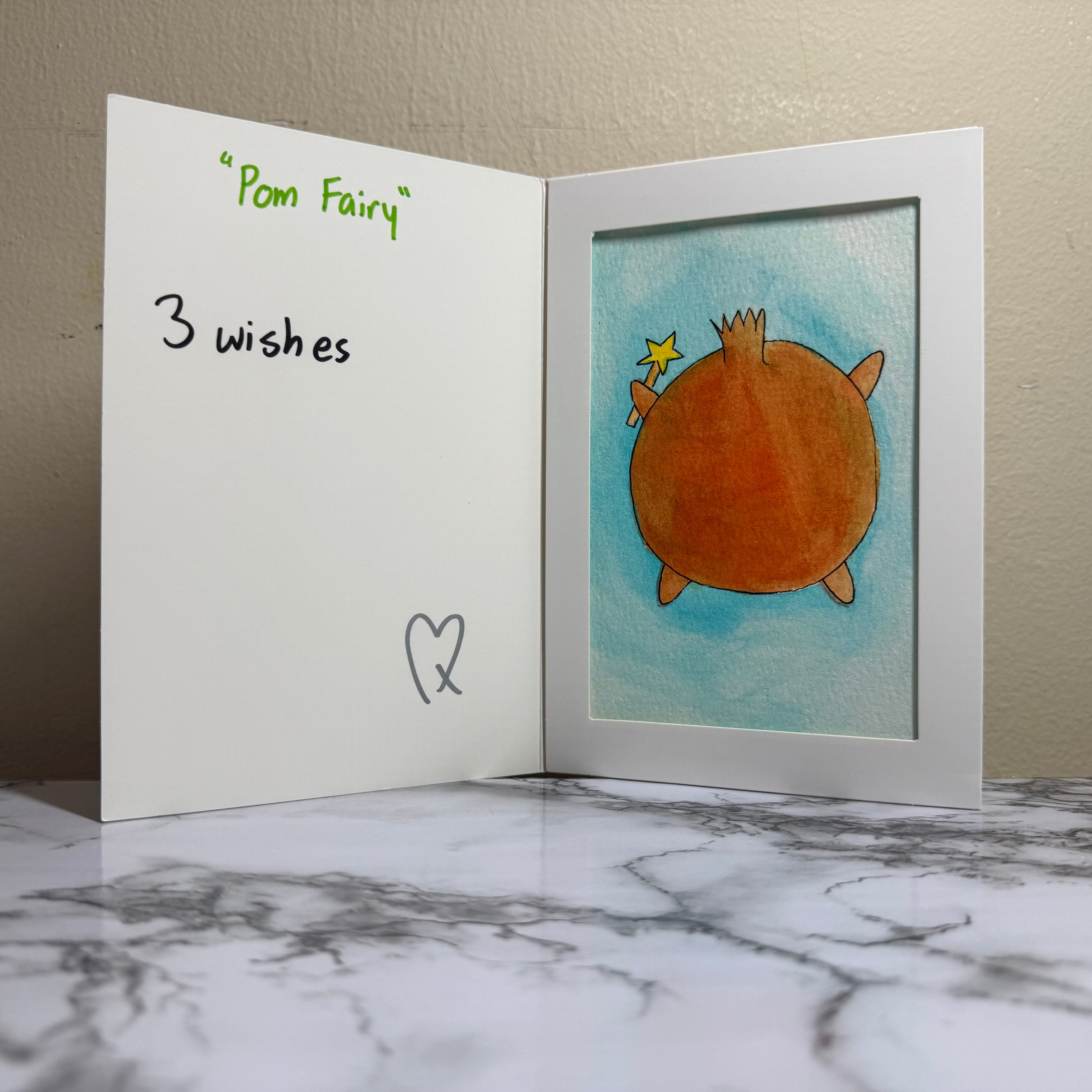 "Pom Fairy" Original Watercolor Painting