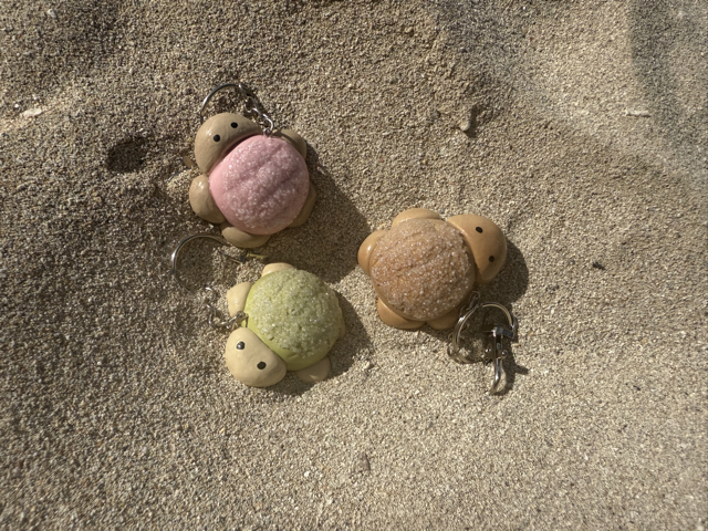 🐢 Handmade Turtle Pan Polymer Clay Keychains – Cute Japanese Inspired Keychain, Aesthetic Bag Charm, Gift for Bread Lovers