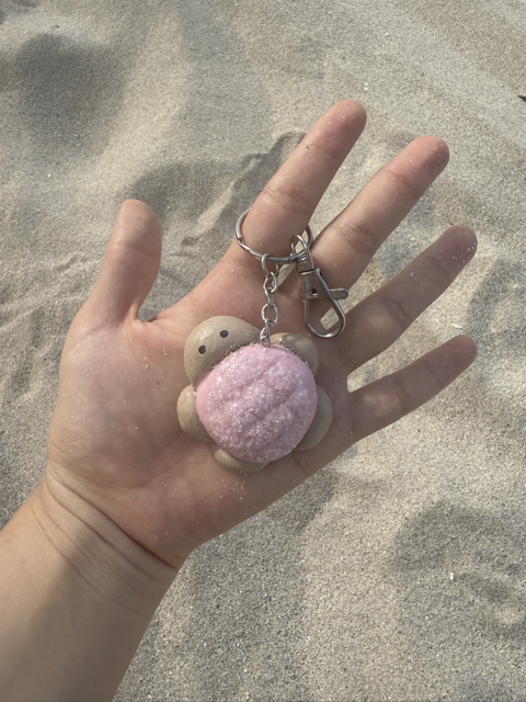 🐢 Handmade Turtle Pan Polymer Clay Keychains – Cute Japanese Inspired Keychain, Aesthetic Bag Charm, Gift for Bread Lovers