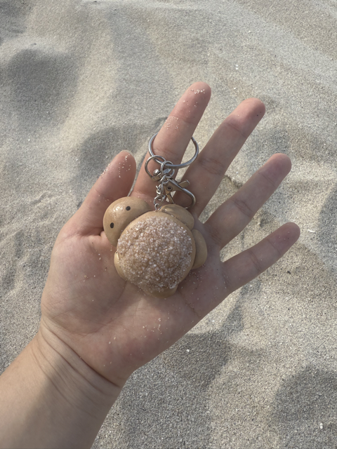 🐢 Handmade Turtle Pan Polymer Clay Keychains – Cute Japanese Inspired Keychain, Aesthetic Bag Charm, Gift for Bread Lovers