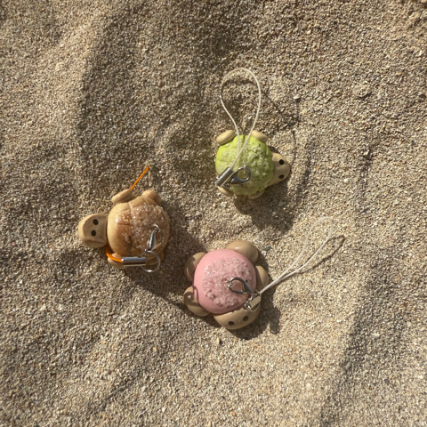 🐢 Handmade Turtle Pan Polymer Clay Charm – Cute Japanese Inspired Charm, Aesthetic Bag Charm, Gift for Bread Lovers